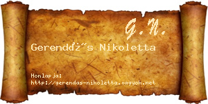 Gerendás Nikoletta névjegykártya