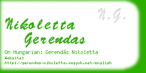 nikoletta gerendas business card